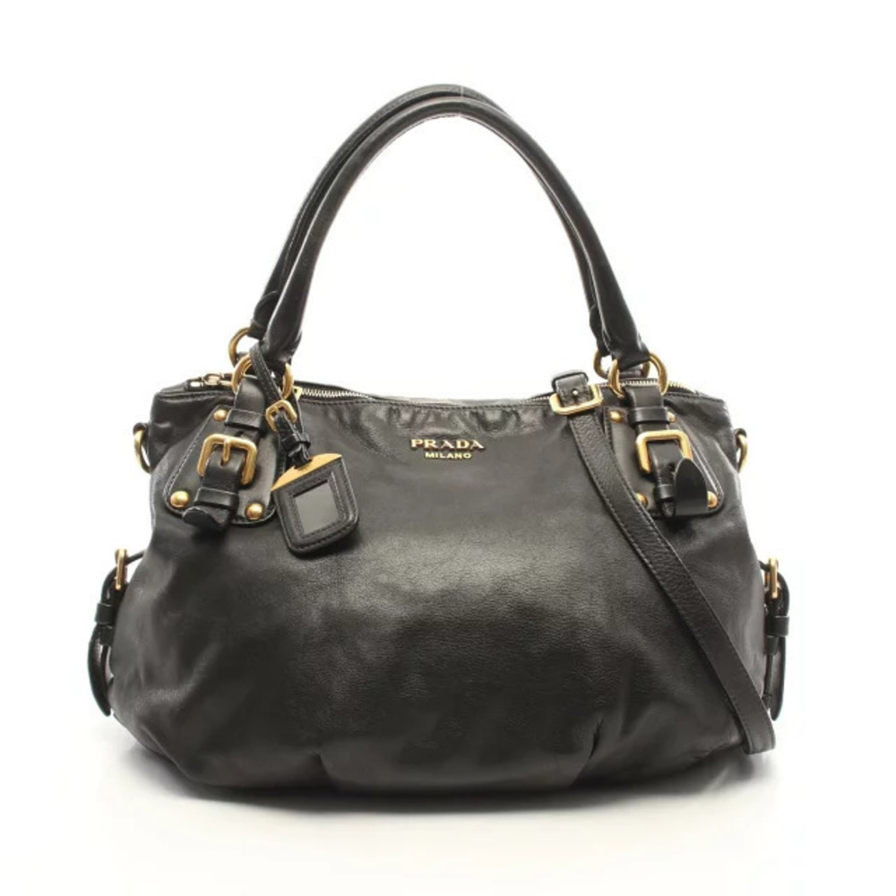 Prada Metal Leather Bag Black